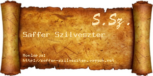 Saffer Szilveszter névjegykártya