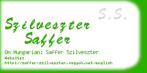 szilveszter saffer business card